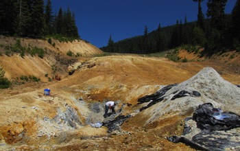 Scientist Keith Morrison working in a mineral deposit